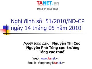 Nghị định số 51/2010/NĐ-CP ngày 14 tháng 05 năm 2010