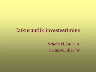 Jätkusuutlik investeerimine