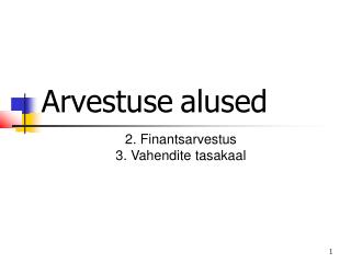 Arvestuse alused