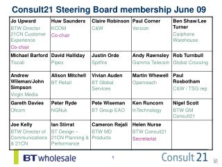 Consult21 Steering Board membership June 09
