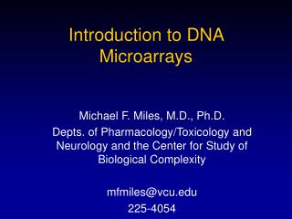 Introduction to DNA Microarrays