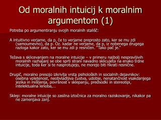Od moralnih intuicij k moralnim argumentom (1)