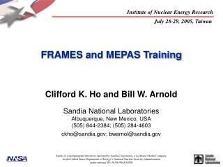 FRAMES and MEPAS Training