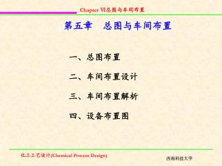 Chapter Ⅵ 总图与车间布置