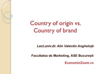 Country of origin vs. Country of brand