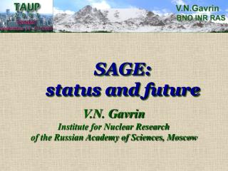 SAGE: status and future