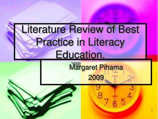 Literature Review of Best Practice in Literacy Education.