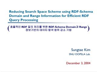 Sungtae Kim SNU OOPSLA Lab. December 3, 2004