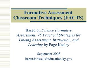 Formative Assessment Classroom Techniques (FACTS)