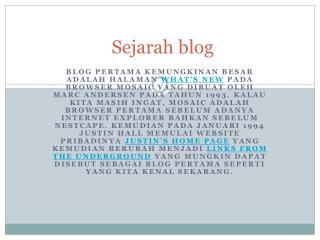 Sejarah blog