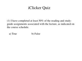 iClicker Quiz