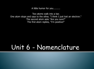Unit 6 - Nomenclature