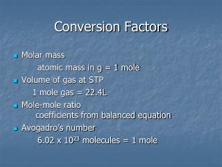 Conversion Factors