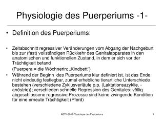 Physiologie des Puerperiums -1-