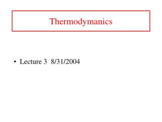 Thermodymanics