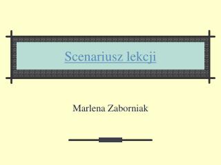 Scenariusz lekcji