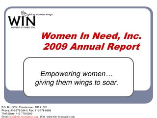 Women In Need, Inc. 2009 Annual Report