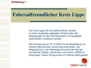 Fahrradfreundlicher Kreis Lippe