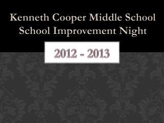 Kenneth Cooper Middle School School Improvement Night