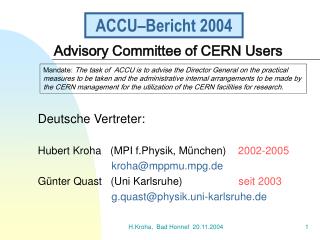ACCU–Bericht 2004