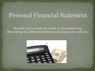 Personal Financial Statement