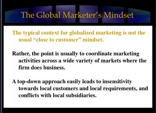 The Global Marketer’s Mindset