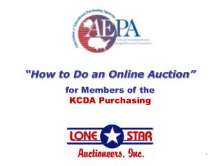 “How to Do an Online Auction” for Members of the KCDA Purchasing