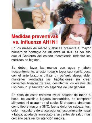 Medidas preventivas vs. influenza AH1N1