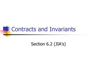 Contracts and Invariants