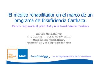 El médico rehabilitador en el marco de un programa de Insuficiencia Cardiaca: