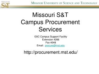 Missouri S&amp;T Campus Procurement Services