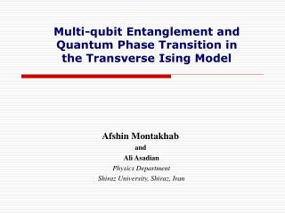 Multi-qubit Entanglement and Quantum Phase Transition in the Transverse Ising Model