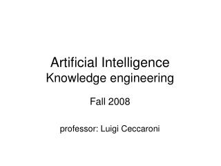 Artificial Intelligence Knowledge engineering