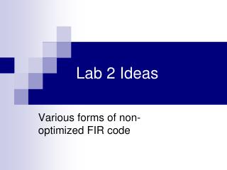 Lab 2 Ideas