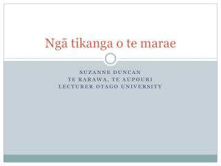 Ngā tikanga o te marae