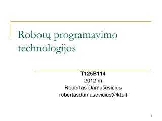 Robotų programavimo technologijos