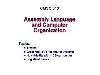 Assembly Language and Computer Organization