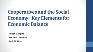 Cooperatives and the Social Economy: Key Elements for Economic Balance