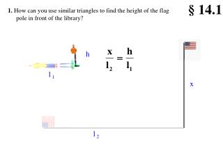 1. How can you use similar triangles to find the height of the flag pole in front of the library?