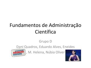 Fundamentos de Administração Científica