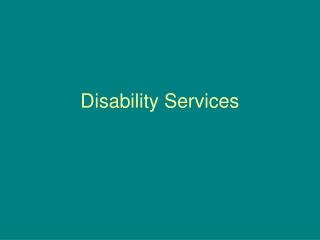 Disability Services