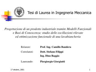 Tesi di Laurea in Ingegneria Meccanica