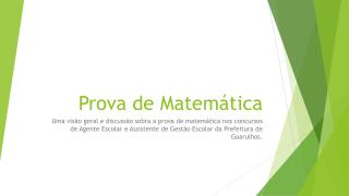 Prova de Matemática