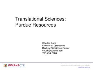 Translational Sciences: Purdue Resources