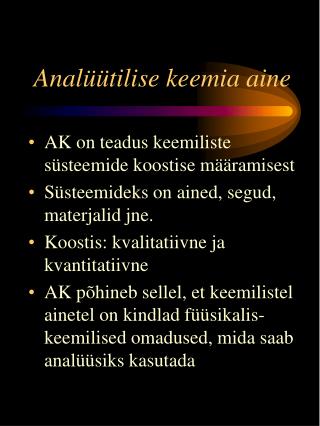 Analüütilise keemia aine