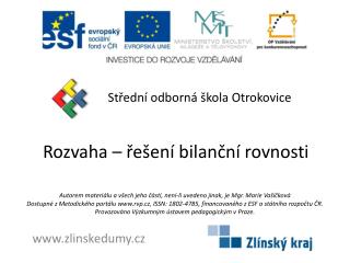 Rozvaha – řešení bilanční rovnosti