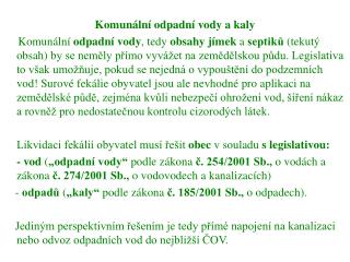 Komunální odpadní vody a kaly