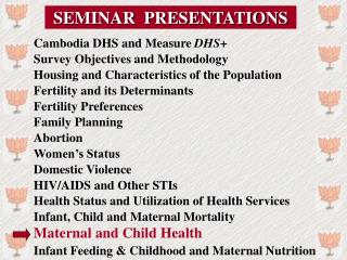 SEMINAR PRESENTATIONS