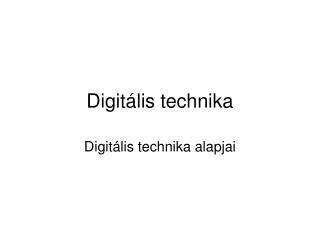 Digitális technika