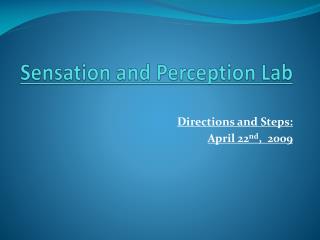 Sensation and Perception Lab